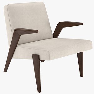 3D gisele wood chair mid-century