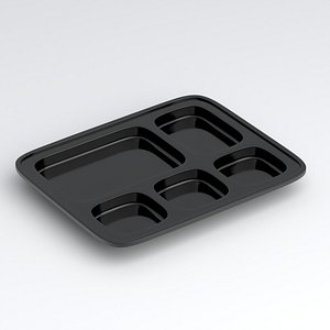 Black plastic food tray