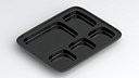 Black plastic food tray