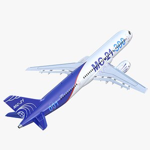 Russian Airliner MC-21 300 Rigged 3D Model