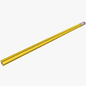 realistic yellow black pencil 3D model