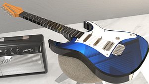 Electric Guitar set 3D model