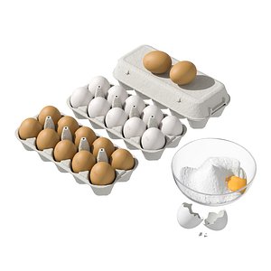 3D eggs food yolk
