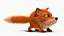 3d fox character rig model