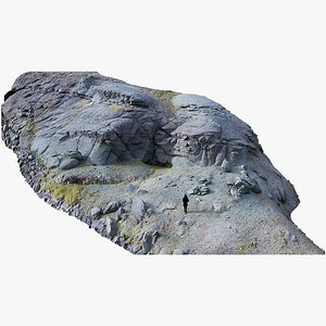 3D Green Cliff D - 3D PBR Model model