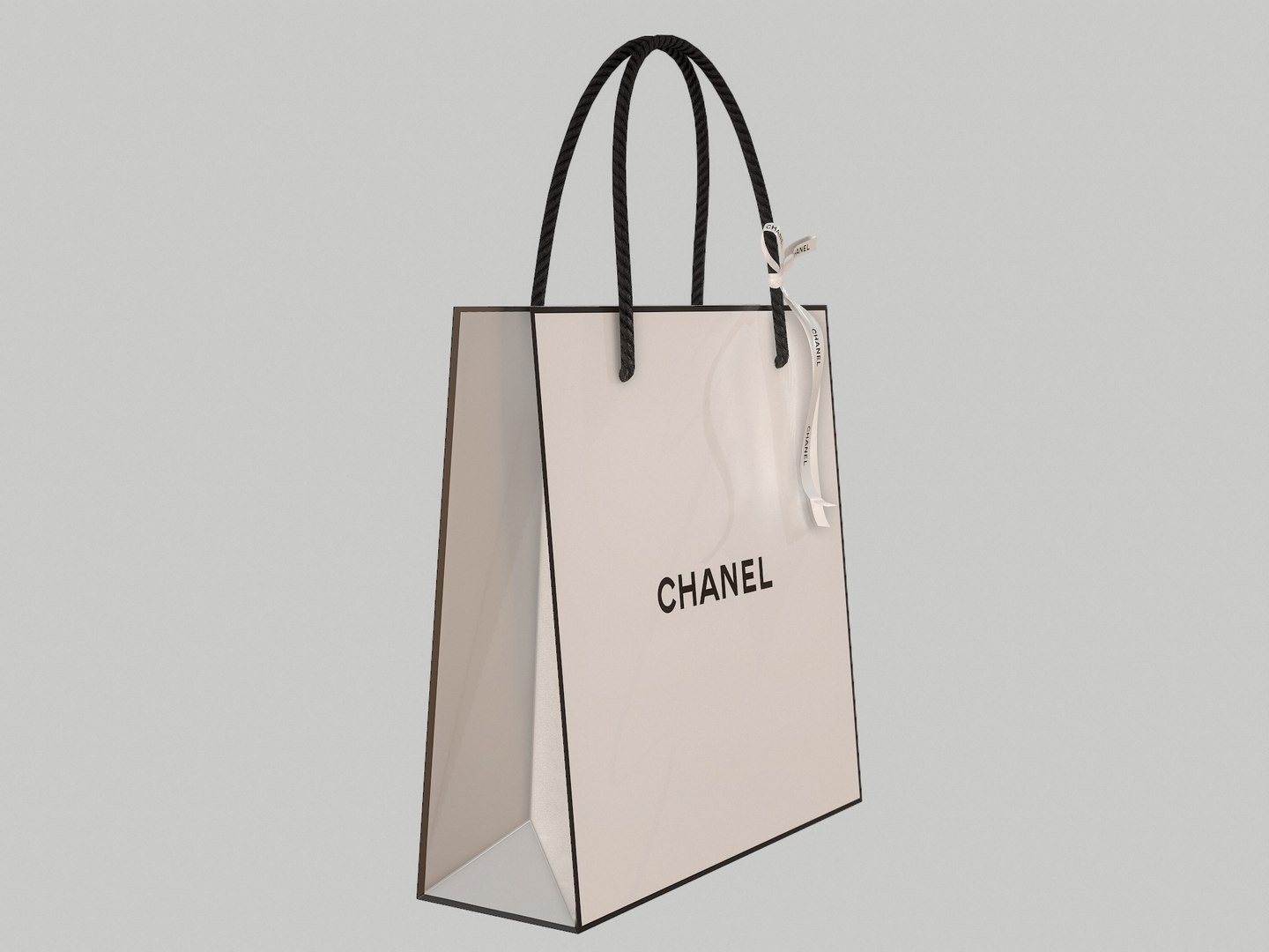 3D model Chanel Paper Bag Black VR / AR / low-poly