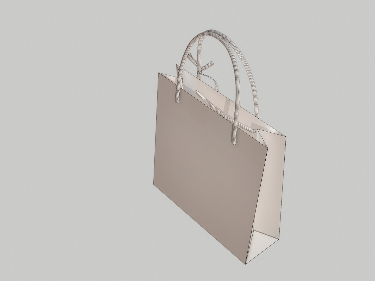 3D model Chanel Paper Bag Black VR / AR / low-poly