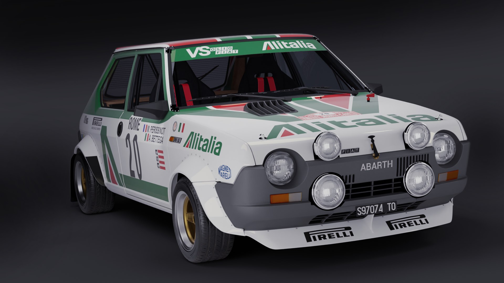 1978 Fiat Ritmo Gr 2 Alitalia Bettega Montecarlo Model - TurboSquid 2328543