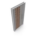 Modern Design White Metal Steel Door with Wooden Details