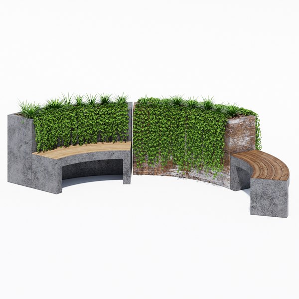 3D curved planter bench - TurboSquid 1252700