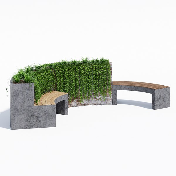 3D curved planter bench - TurboSquid 1252700