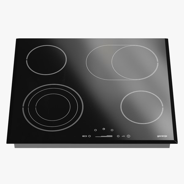 3D realistic glass hob gorenje model