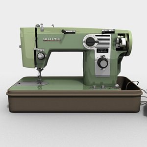 white 530 sewing machine 3d model