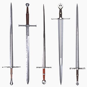 3D Medieval swords pack model