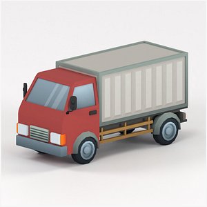 Cartoon Low Poly Car 07 - Cargo Truck model