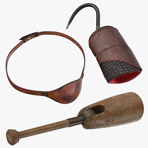 Eye Patch Hook Hand and Pegleg