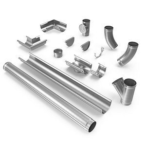 3d aluminium gutter model