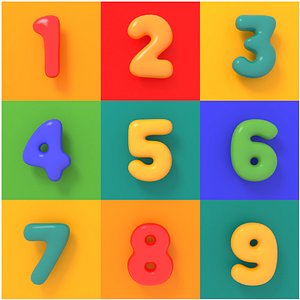 3D alphabet numbers model