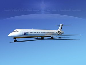 3d mcdonnell douglas md-80 airliners model