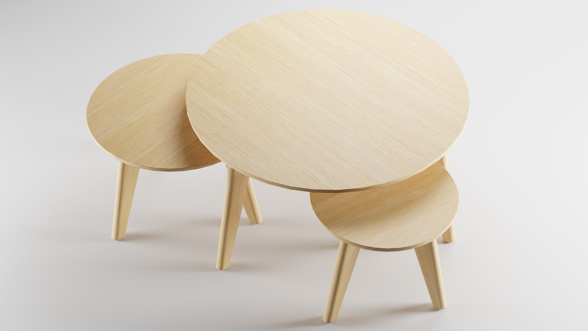 Nordic Coffee Table Set 3D Model - TurboSquid 2068267