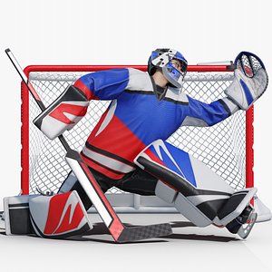 Hockey goalkeeper pose 5 3D model