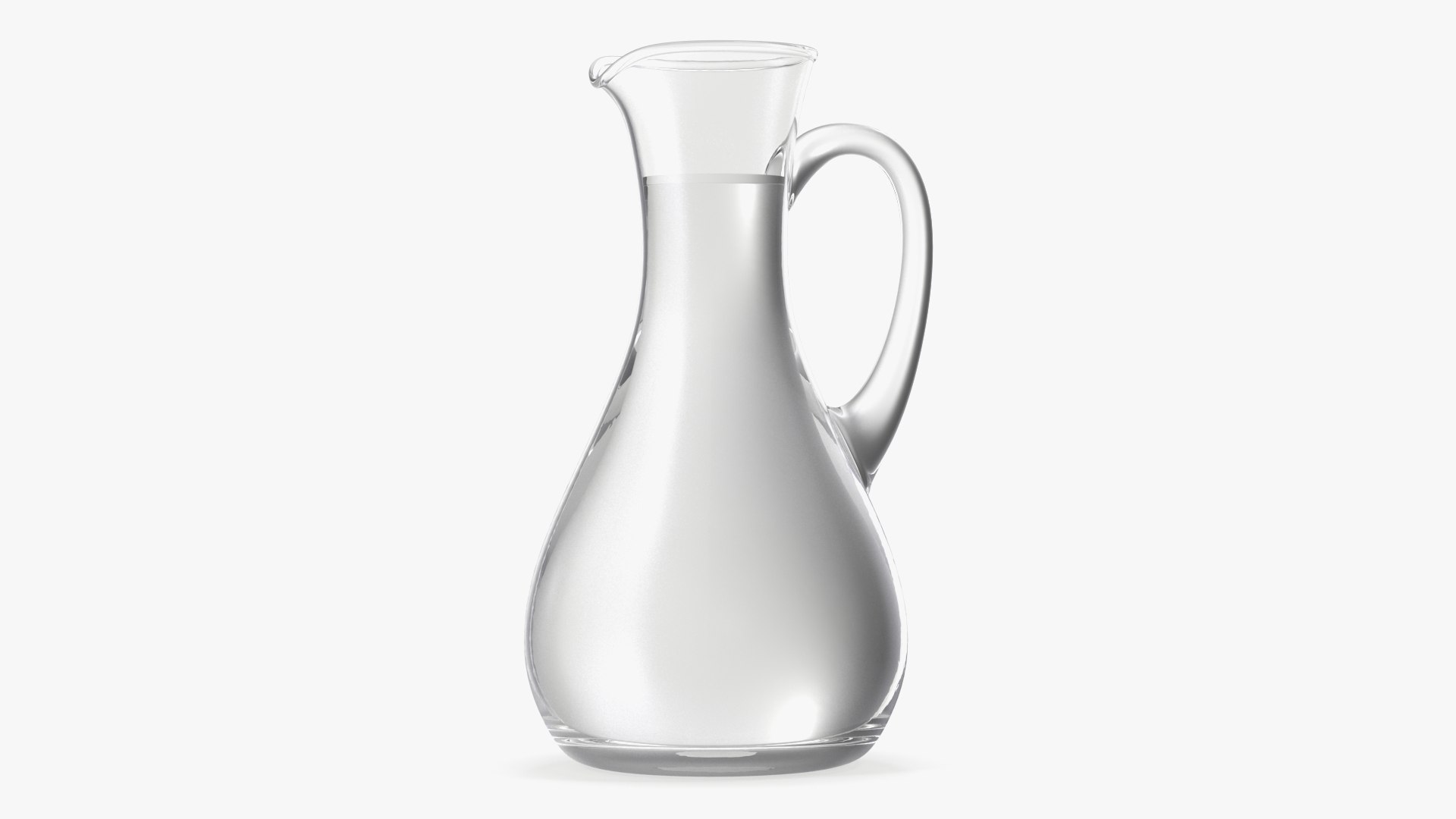 Glass Jug Narrow Neck With Water 3D model preview