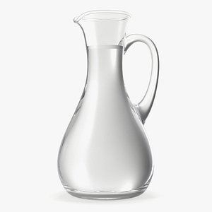 Glass Jug Narrow Neck With Water 3D model