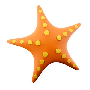 3d  brown Starfish icon 3D