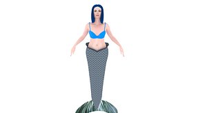 3D swimmig mermaid model