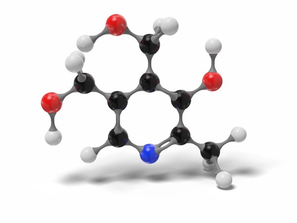 pyridoxine molecule c8h11no3 modeled 3D model