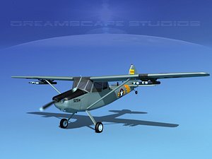 3D propeller cessna o-1e bird dog