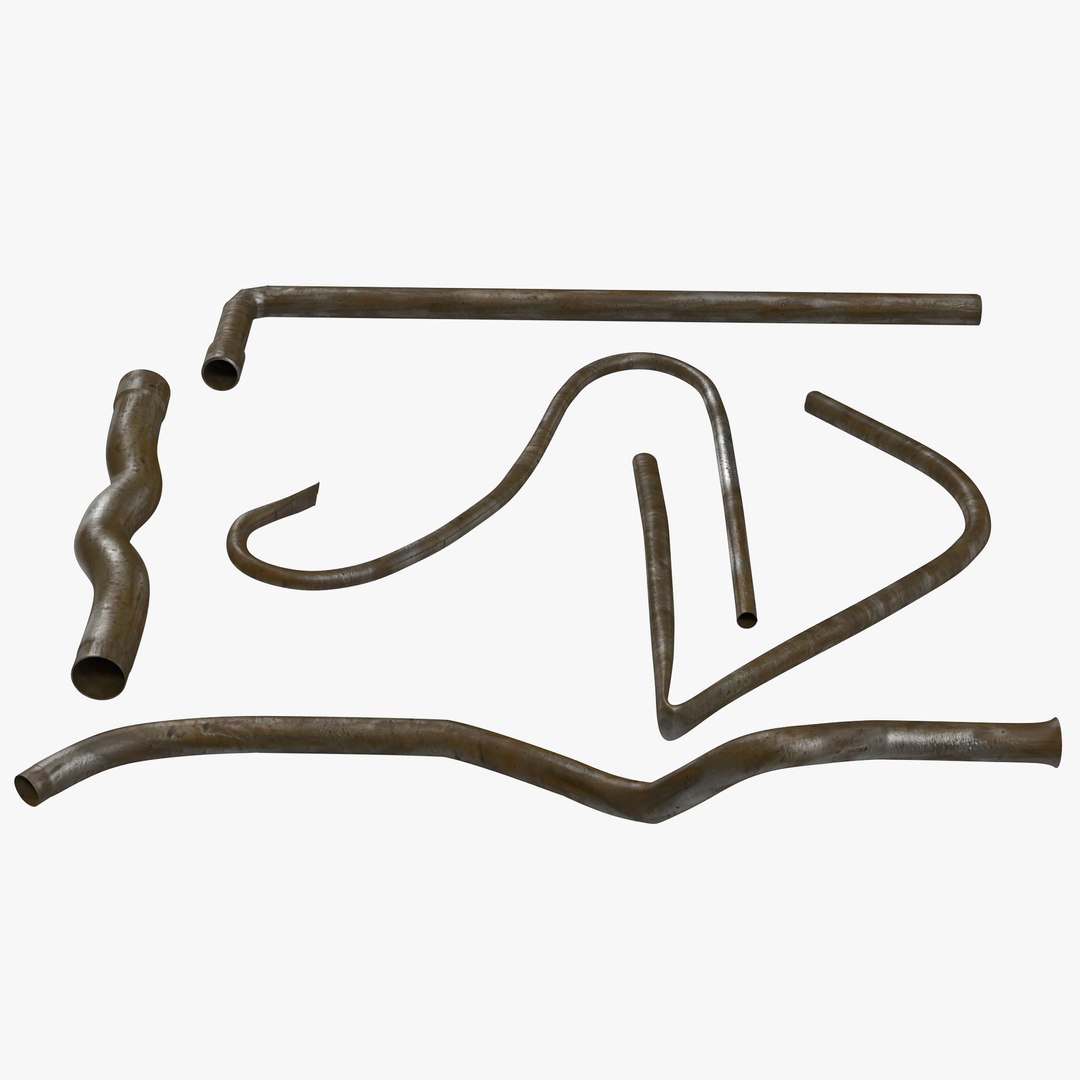 Broken Iron Pipes Set 2 3D Models 3D model preview