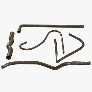 broken iron pipes set 3ds