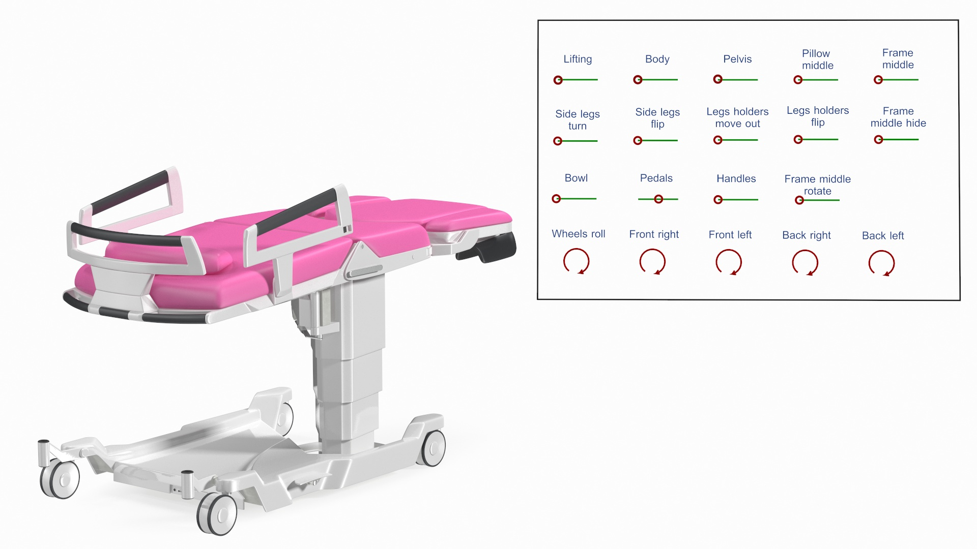 Childbirth Bed AVE 2 Pink Rigged 3D - TurboSquid 1985948