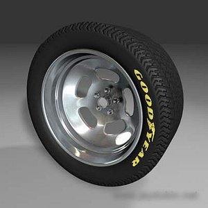 sloted wheel tire 3d model