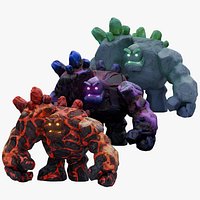 Ultimate Fantasy Stylized Rigged Golem Pack