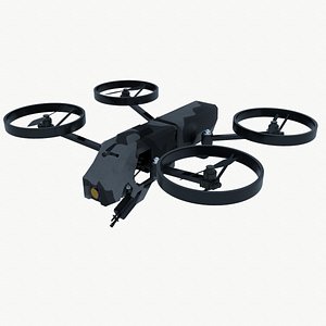 3D model quadrocopter drone guns