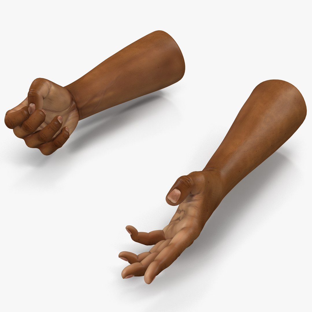 African Man Hands 3 Rigged 3D Model 3D model preview