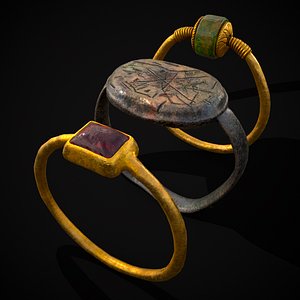 3D Rustic Ring Trio model