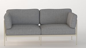 3D ZINUS Janelle Gold Metal Sofa