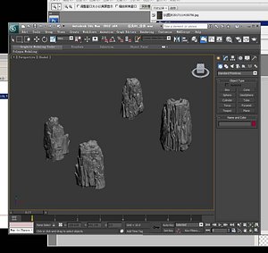 stone rocks walls 3D model