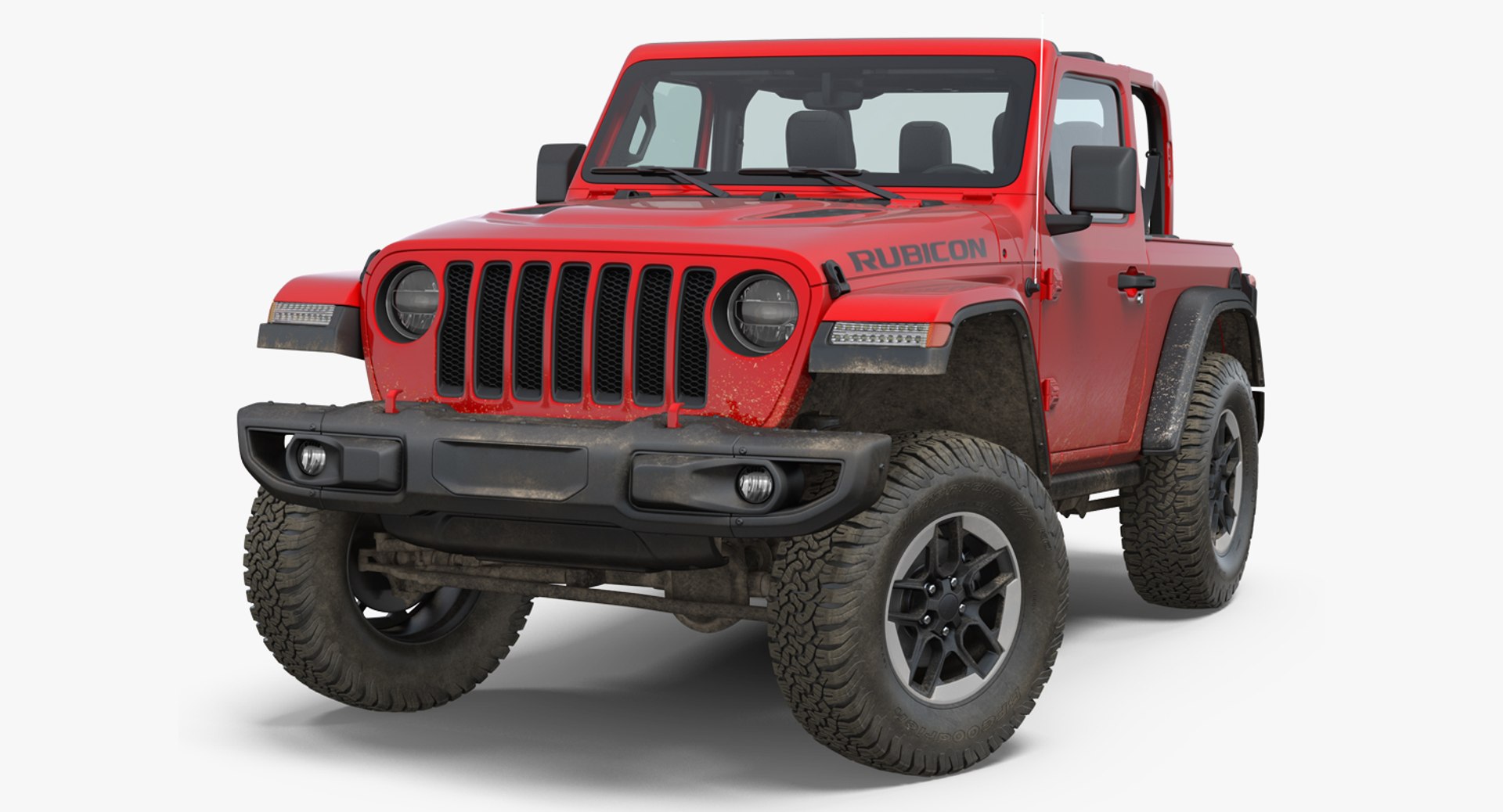 JEEP Wrangler JK Rubicon Sport Dirty Rigged 3D Model 3D model preview