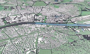 Frankfurt Germany - mass buildings 3D model