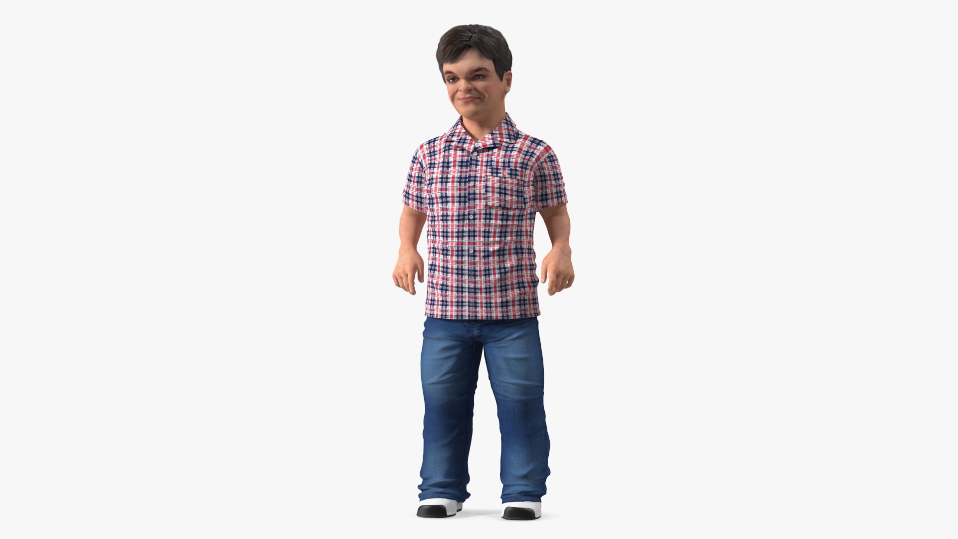 Dwarf Male Character Casual Style Standing Pose 3D model preview