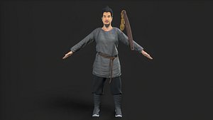 3D farmer character model