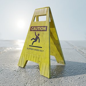 wet floor sign 3D model