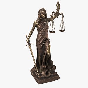 3D Bronze Lady Justice 3DModel model