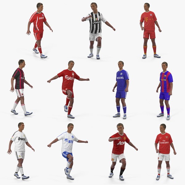 soccer players rigged model