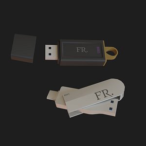 3D FlashDrive Low Poly