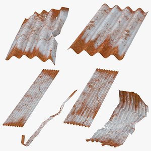 corrugated metal sheets 3d model